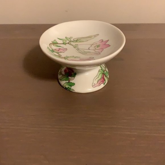 Vintage Japanese Ceramic Floral Print Soap Dish - Picture 3 of 6